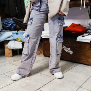 jeans cargo con tasconi