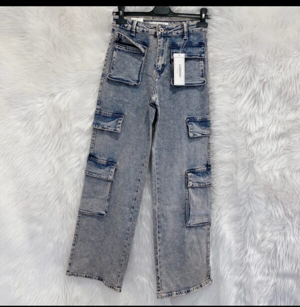 jeans cargo con tasconi - immagine 4