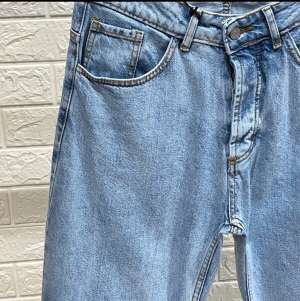jeans baggy vita alta lavaggio chiaro - immagine 2