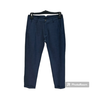 pantalone sartoriale blu "bespoke"