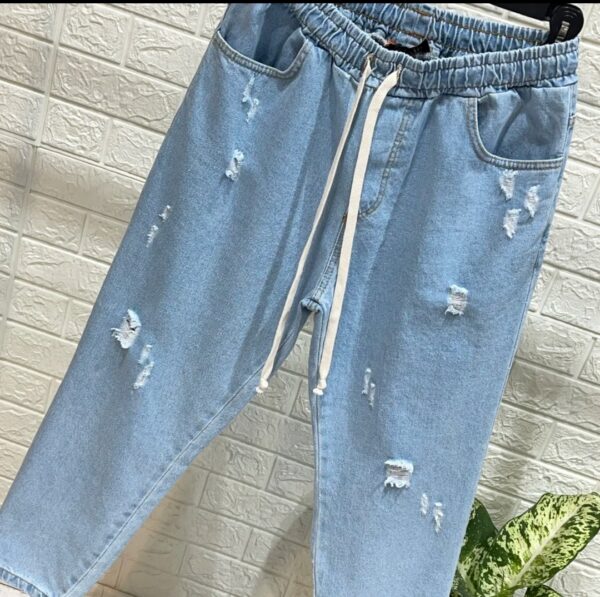 pantalone jeans con molla - immagine 2