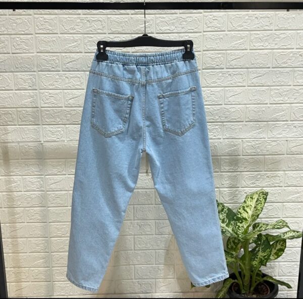 pantalone jeans con molla - immagine 3