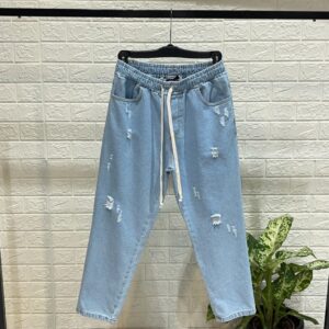 pantalone jeans con molla