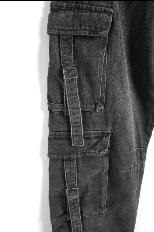 jeans nero cargo 104 - immagine 3