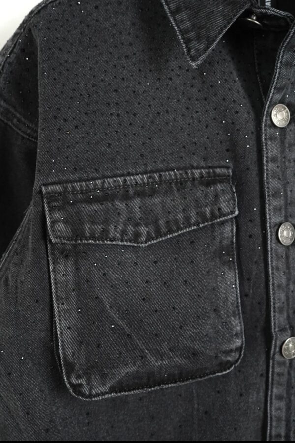 giacca jeans strass - immagine 3