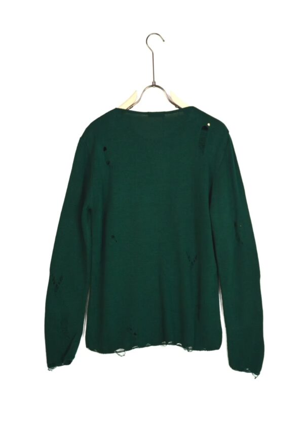 maglione sfranciato verde gucci - immagine 2