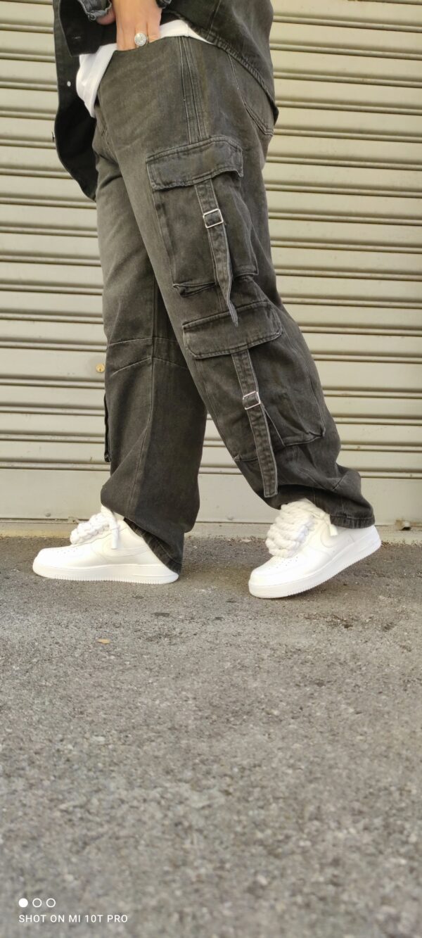jeans nero cargo 104 - immagine 4