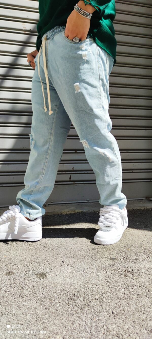 pantalone jeans con molla - immagine 5