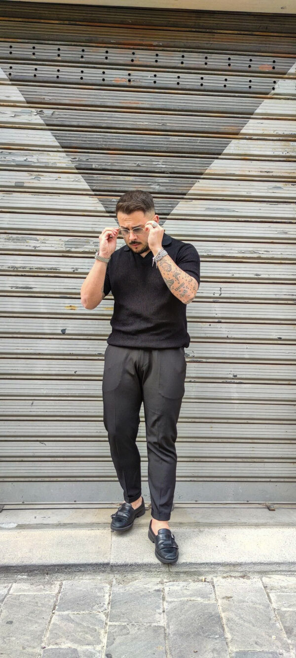 Polo Uomo Nera-filo