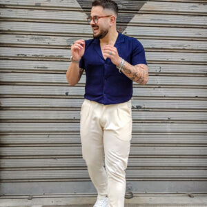 maglia camicia in filo