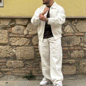 coordinato jeans white